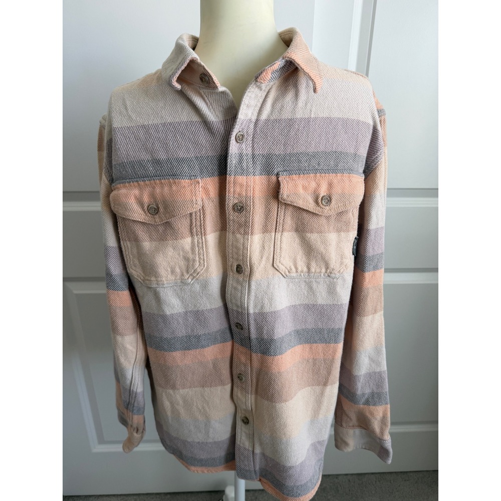 Eddie Bauer Mens Classic Fit Striped Flannel Shirt Size M Gorpcore